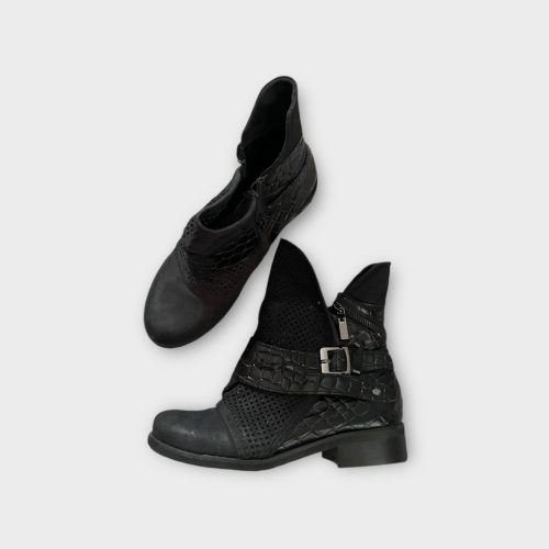 Bélélt bőr bokacsizma - 36 (ÚJ)