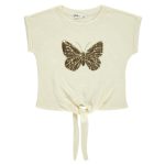 Flitterpillangós bézs felső (98-104)