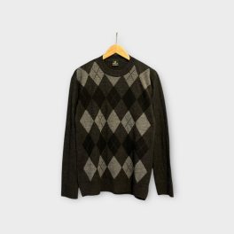 Rombuszos férfi pulóver - L