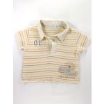 Drapp kék-sárga csíkos póló