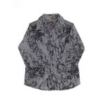 Fekete csíkos-virágos ing