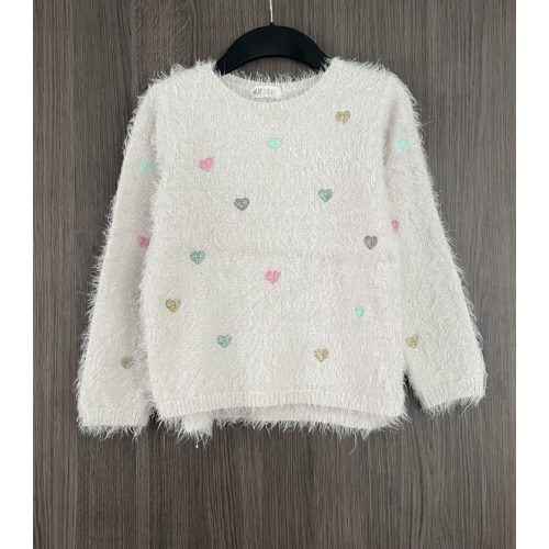 H&M szivecskés kislány pulóver - 122-128