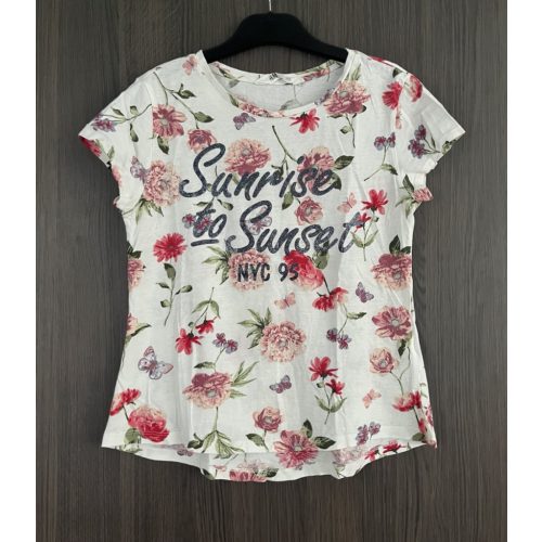 H&M virágos lányka póló - 158-164