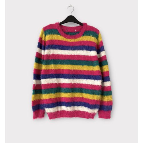 M&S színes csíkos lányka pulóver - 164