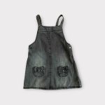 Szürke kantáros farmer ruha - 104-110