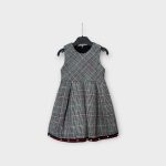 Kockás kislány ruha gyöngyökkel - 104
