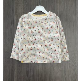 Tu csíkos-virágos kislány felső - 74-80