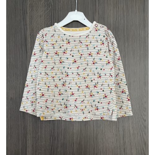 Tu csíkos-virágos kislány felső - 74-80