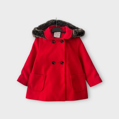 F&F piros kislány szövetkabát - 104