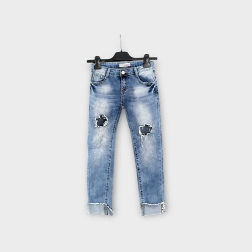 Szaggatott lányka farmernadrág - 140