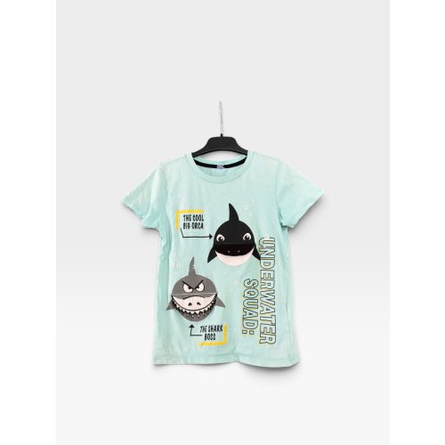 Cápás kisfiú póló - 128