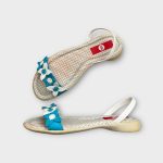 366 kék lányka bőrszandál - 35 (ÚJ)