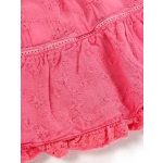 Rózsaszín hímzett-csipkés szoknya