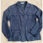 Public sötétkék női len kabát - 42