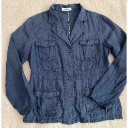 Public sötétkék női len kabát - 42