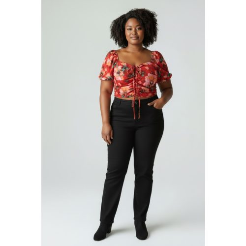 H&M virágos női top - L (ÚJ)