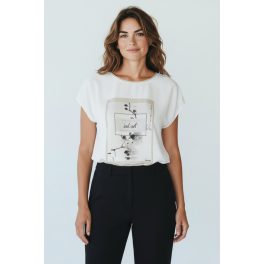 Mango két anyagú női felső - S