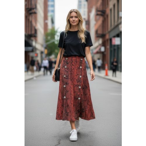 Stradivarius állatmintás női szoknya - 38 (ÚJ)