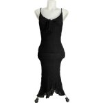 Fekete női csipkeruha - S