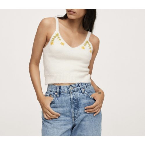 Mango hímzett női top - L (ÚJ)