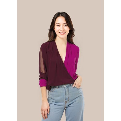 Mango lila női blúz - S (ÚJ)