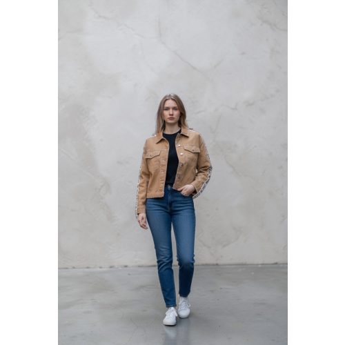 Bershka feliratos ujjú női dzseki - M (ÚJ)