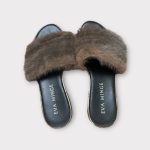 Eva Minge szőrmés női papucs - 39