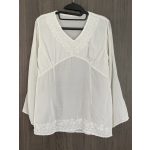 Hímzett női fehér blúz - S