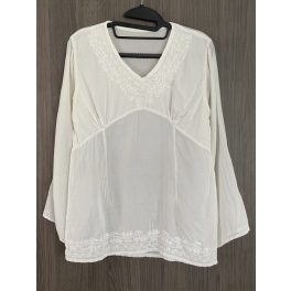 Hímzett női fehér blúz - S