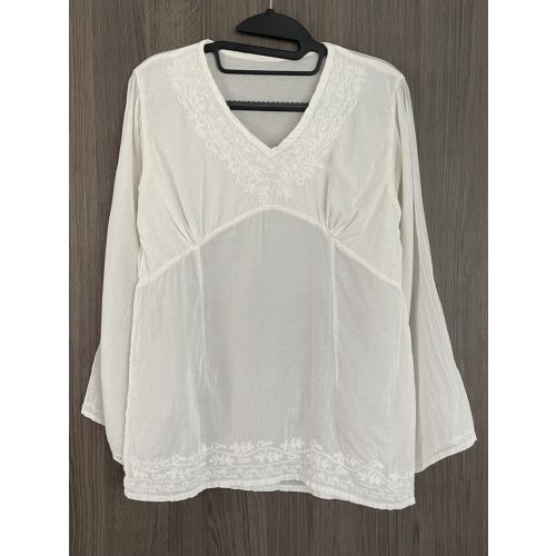 Hímzett női fehér blúz - S