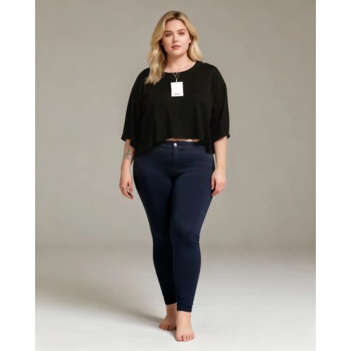 Monki bordázott anyagú női felső - XL (ÚJ)