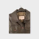 Sötétbarna női bőr mellény - M