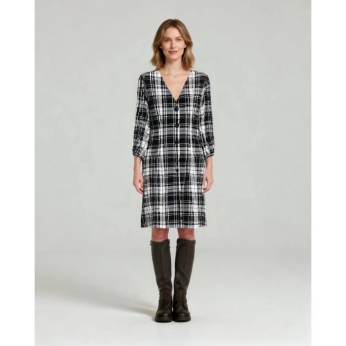 Mango kockás női ruha - S (ÚJ)