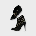 Giuseppe Zanotti tűsarkú láncos bőr csizma - 36