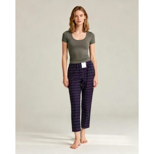 Bershka női kockás nadrág - XS (ÚJ)