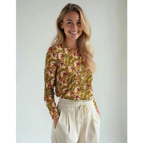 Mango tulipános női blúz - M (ÚJ)