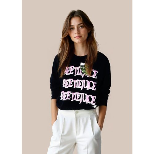 Beetlejuice női oversize pulóver - S (ÚJ)