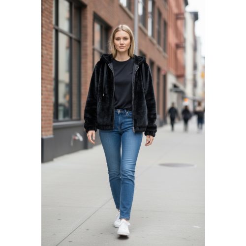 Cropp női szőrmés dzseki - S (ÚJ)