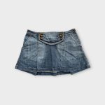 Tűzött női farmer miniszoknya - XS