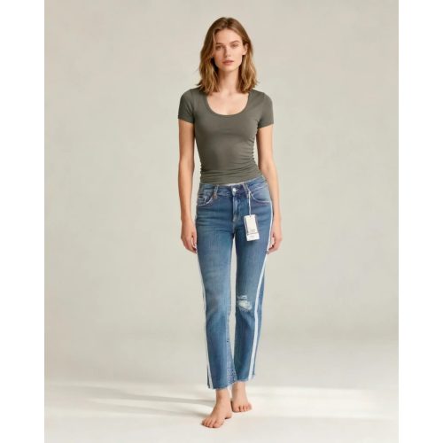 Zara oldalcsíkos női farmernadrág - XS (ÚJ)