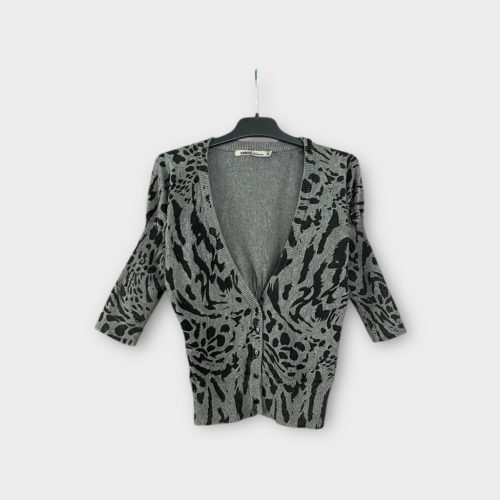 Zebra mintás női kardigán - S