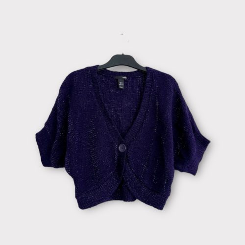 H&M csillámló lila kardigán - S