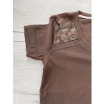 Mintás barna női póló - S