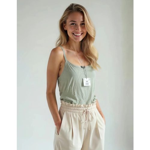 Reserved női khaki top - XS (ÚJ)