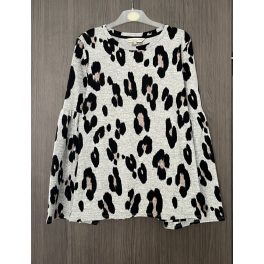 F&F leopárdmintás női pulóver - S