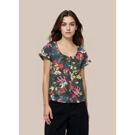 S.Oliver virágos női póló - S (ÚJ)