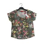 S.Oliver virágos női póló - S (ÚJ)