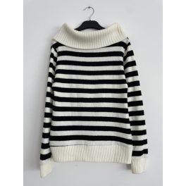 Csíkos női pulóver - S