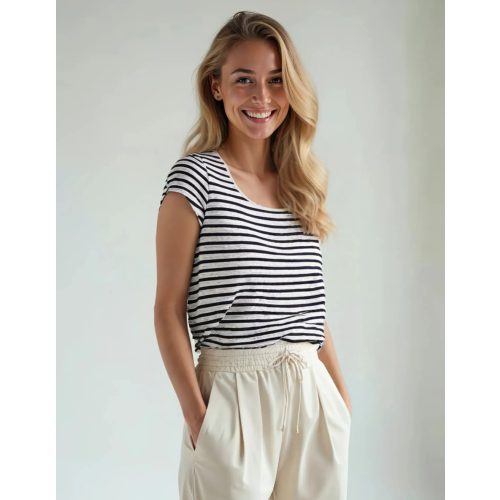 H&M csíkos női póló - M (ÚJ)