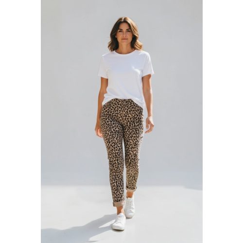 Bershka leopárdmintás farmernadrág - XXS (ÚJ)